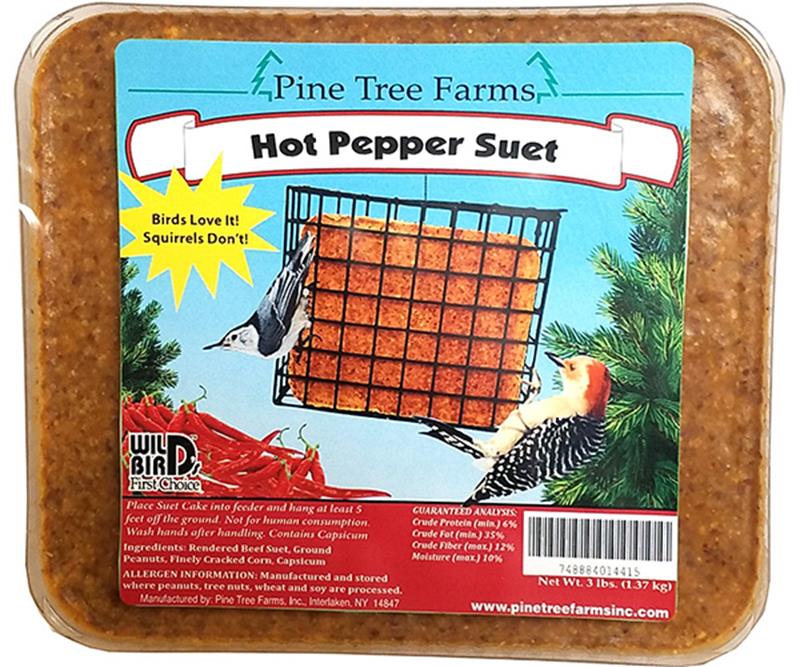 3 lb Hot Pepper Suet Cake,Pine Tree Farms,PTF1441