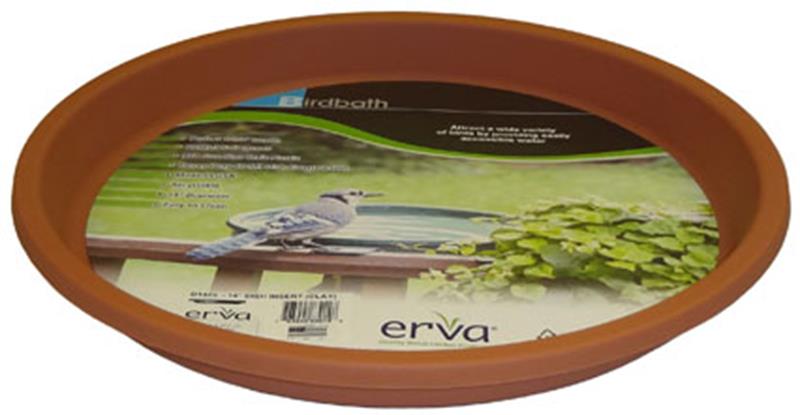 Clay 14 Inch Bird Bath Insert,Erva,D14CL